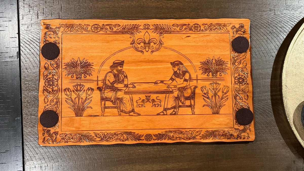 Handcrafted Wooden Backgammon Board – 18" Custom Engraved Strategy Game Natural/Colonial Maple Finish