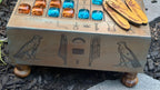 Handcrafted Wooden Senet Board Game – Ancient Egyptian Strategy Replica with Drawer