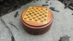 Handcrafted Travel Wooden Chess Set - 2-in-1 Peg Chess Board with Built-In Storage Base - Portable Mini Round Chess Game