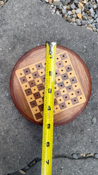 Handcrafted Travel Wooden Chess Set - 2-in-1 Peg Chess Board with Built-In Storage Base - Portable Mini Round Chess Game