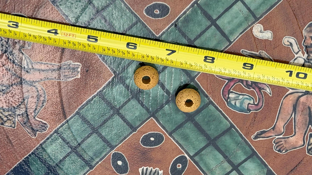 Patolli Ancient Aztec Board Game | Handcrafted Live-Edge Wood Slice