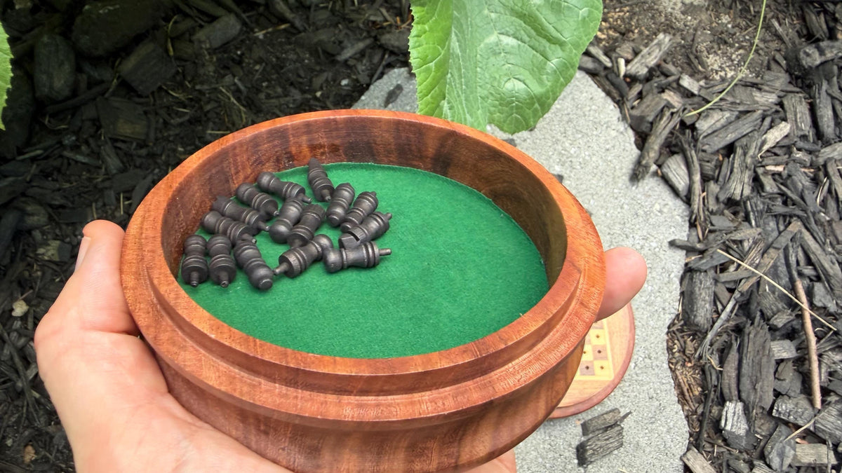Handcrafted Wooden Travel Chess Set – Peg Stability, Built-in Storage Base