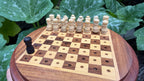 Handcrafted Wooden Travel Chess Set – Peg Stability, Built-in Storage Base