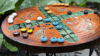 Patolli Ancient Aztec Board Game | Handcrafted Live-Edge Wood Slice