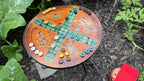 Patolli Ancient Aztec Board Game | Handcrafted Live-Edge Wood Slice