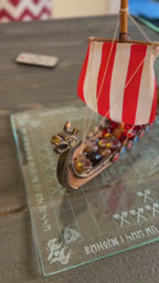 Glass Viking Chess (Hnefatafl) | Special Edition, Long Boat Token Holder