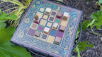 Handcrafted Color Slate Tak Board Game: Pine Slate with Exotic Wood or Stone Marble Pieces